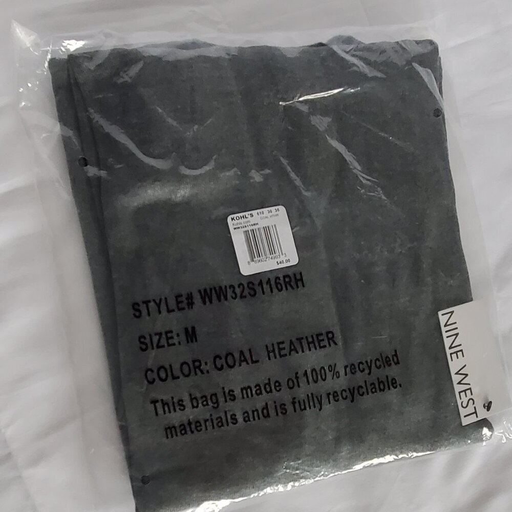 Brand New -Nine West Essential Cardigan Color: Coal Heather Gray-Size M - Picture 8 of 12